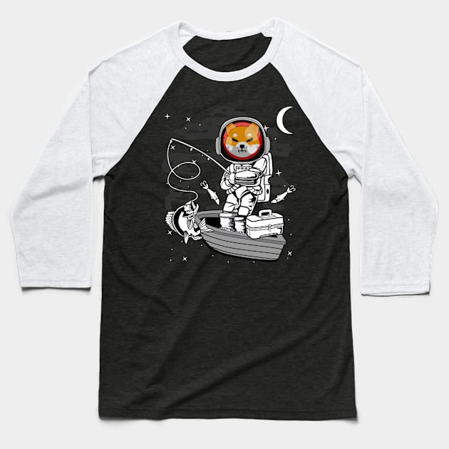 Astronaut Fishing Shiba Inu Coin To The Moon Shib Army Crypto Token Cryptocurrency Blockchain Wallet Birthday Gift For Men Women Kids Baseball T-Shirt by Thingking About